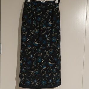 Vintage Floral Black & Blue Women's Skirt